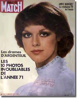 Anny Duperey auf der Titelseite von Paris Match Januar 1972