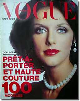 Anny Duperey auf der Titelseite von Paris Vogue September 1973