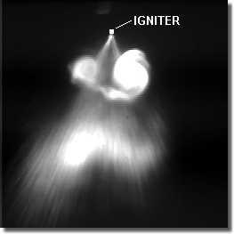 Igniter explosion shot with a high-speed camera 